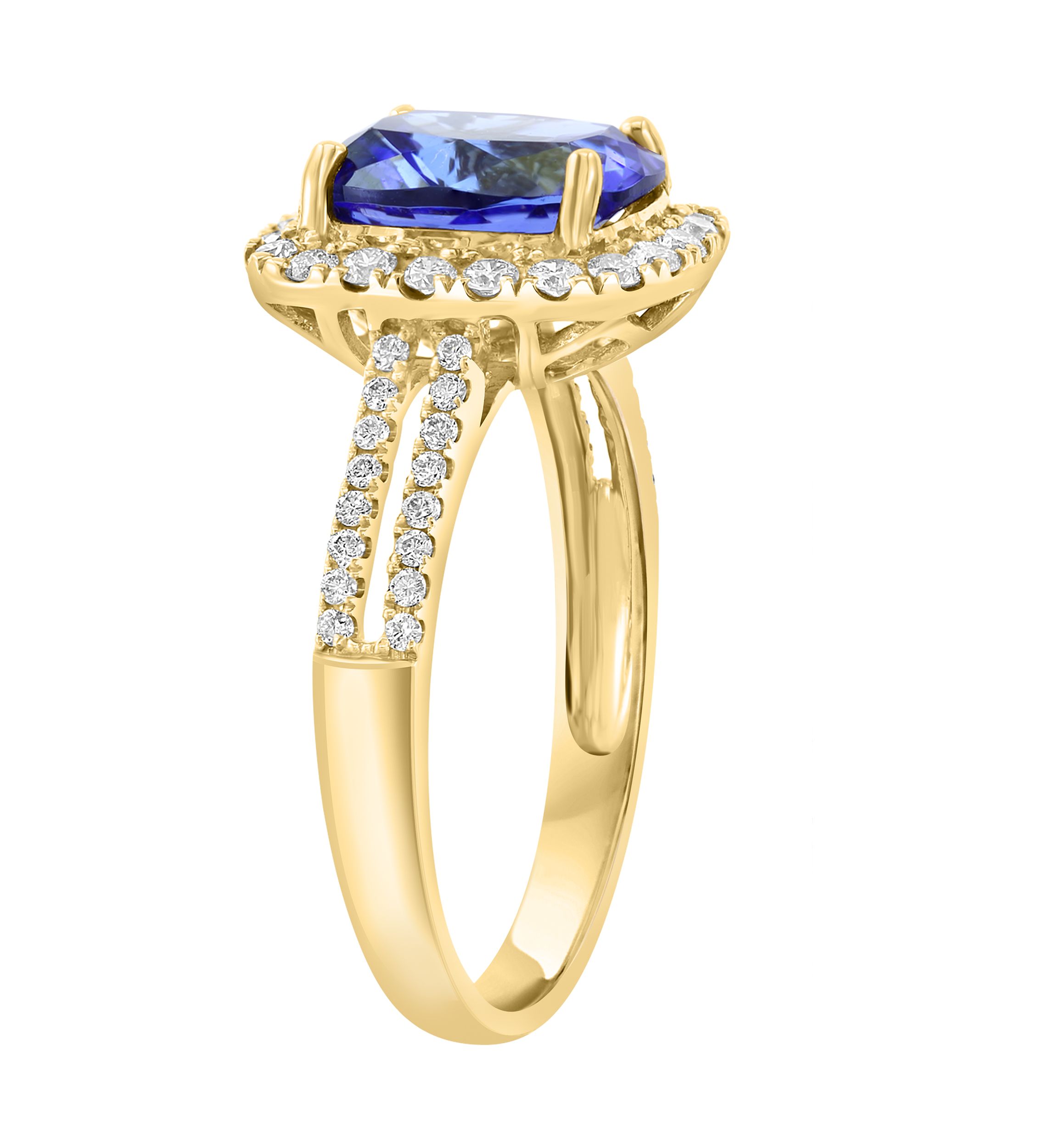 3/8 ct. t.w. Diamond, Tanzanite Ring in 14K Yellow Gold
