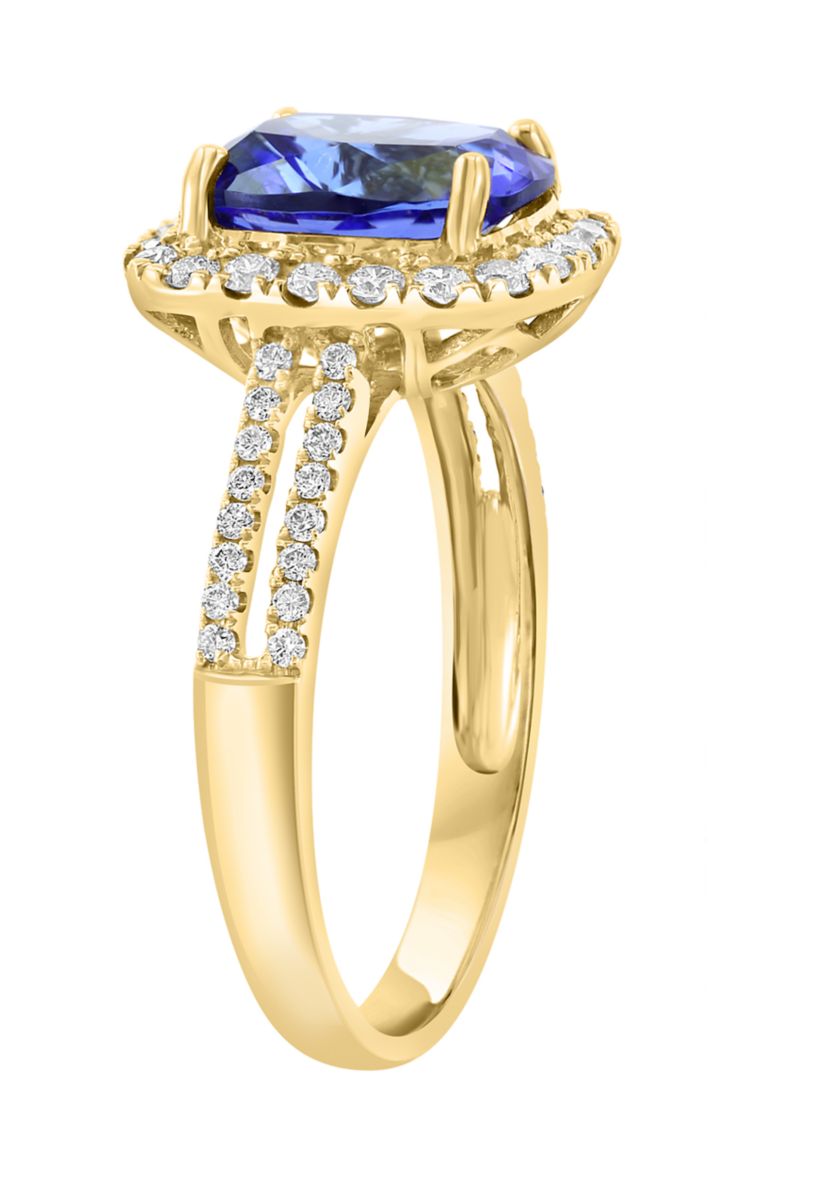 3/8 ct. t.w. Diamond, Tanzanite Ring in 14K Yellow Gold