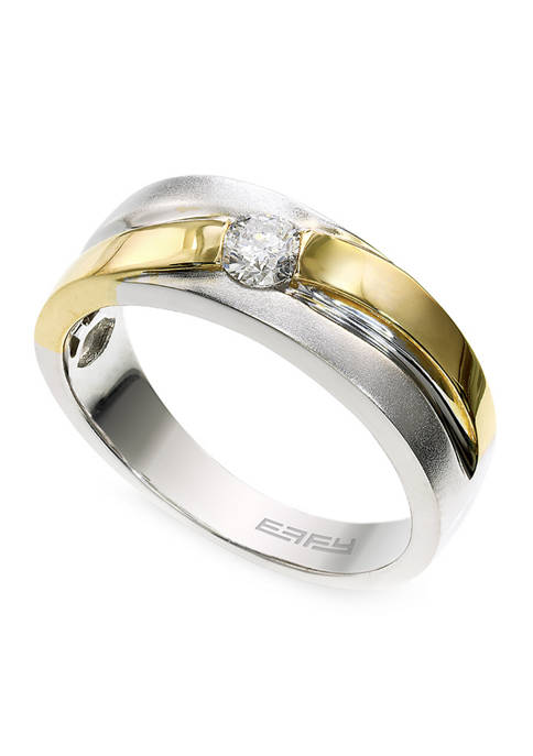 1/3 ct. t.w. Diamond Mens Ring in 14K White and Yellow Gold