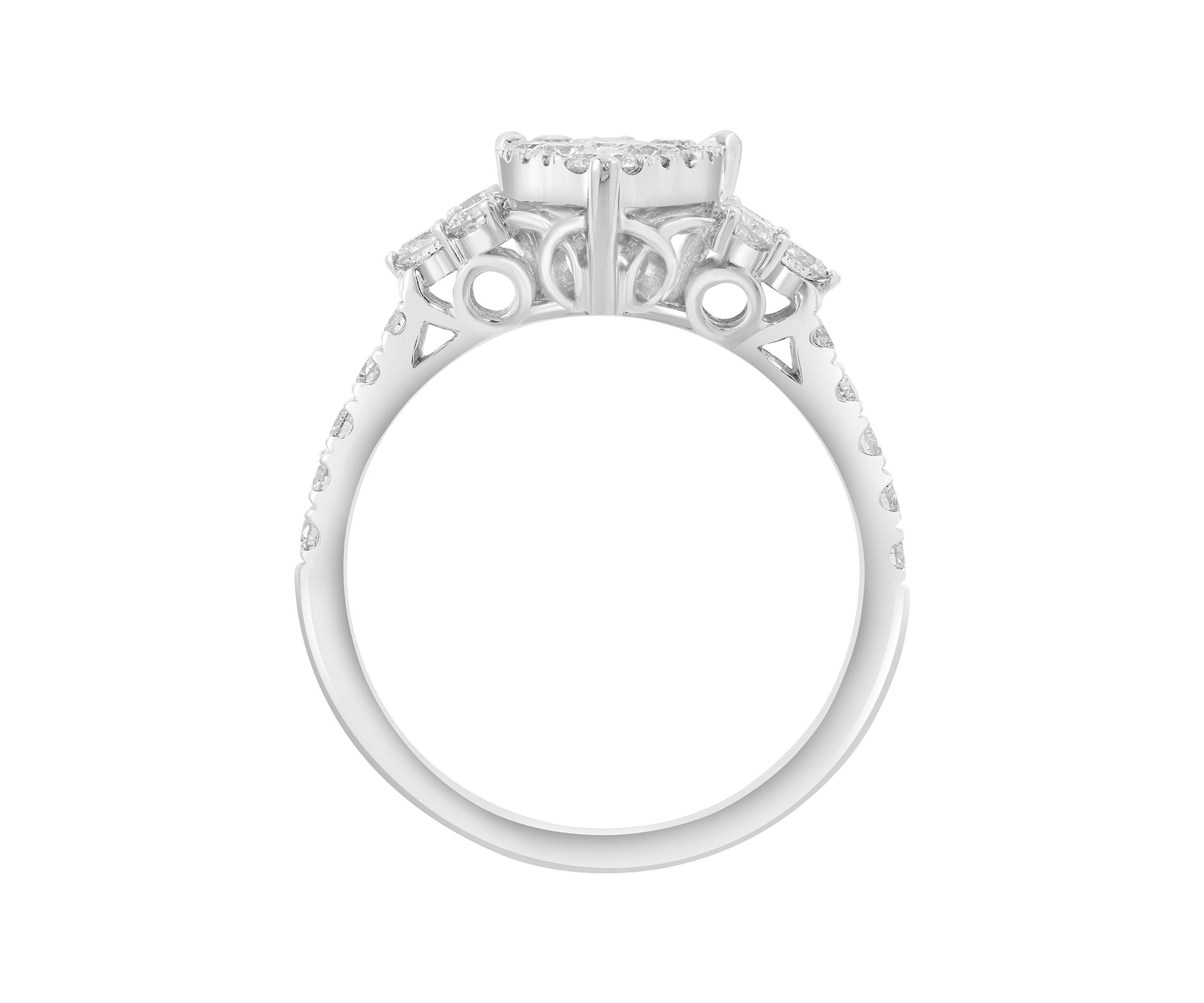 14K White  Gold Diamond Ring 