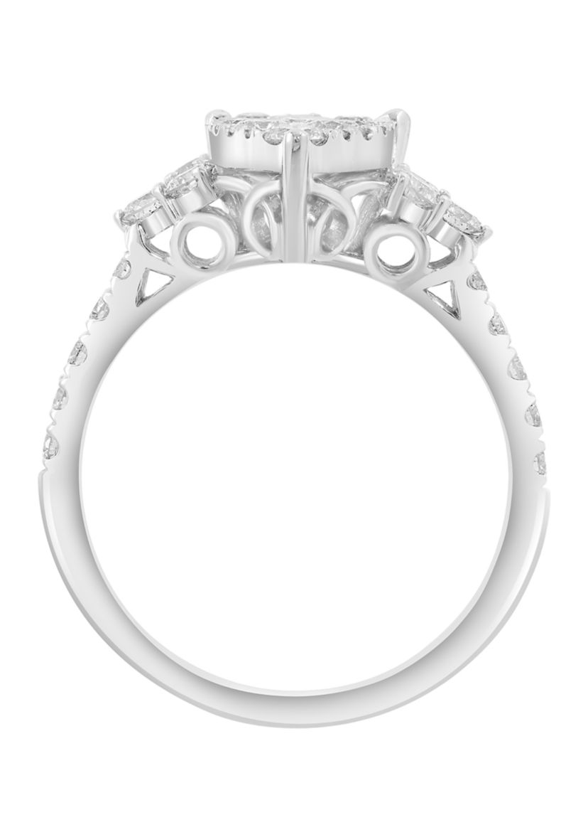14K White  Gold Diamond Ring 