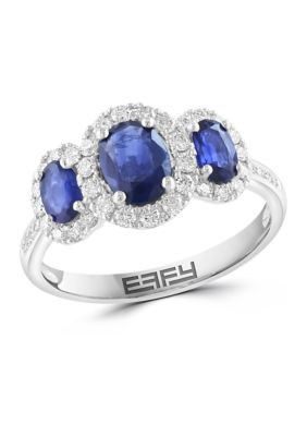 Effy 3/8 ct. t.w. Diamond and 1.32 ct. t.w. Sapphire Ring in 14K White Gold -  5400452WP0KB97DS3