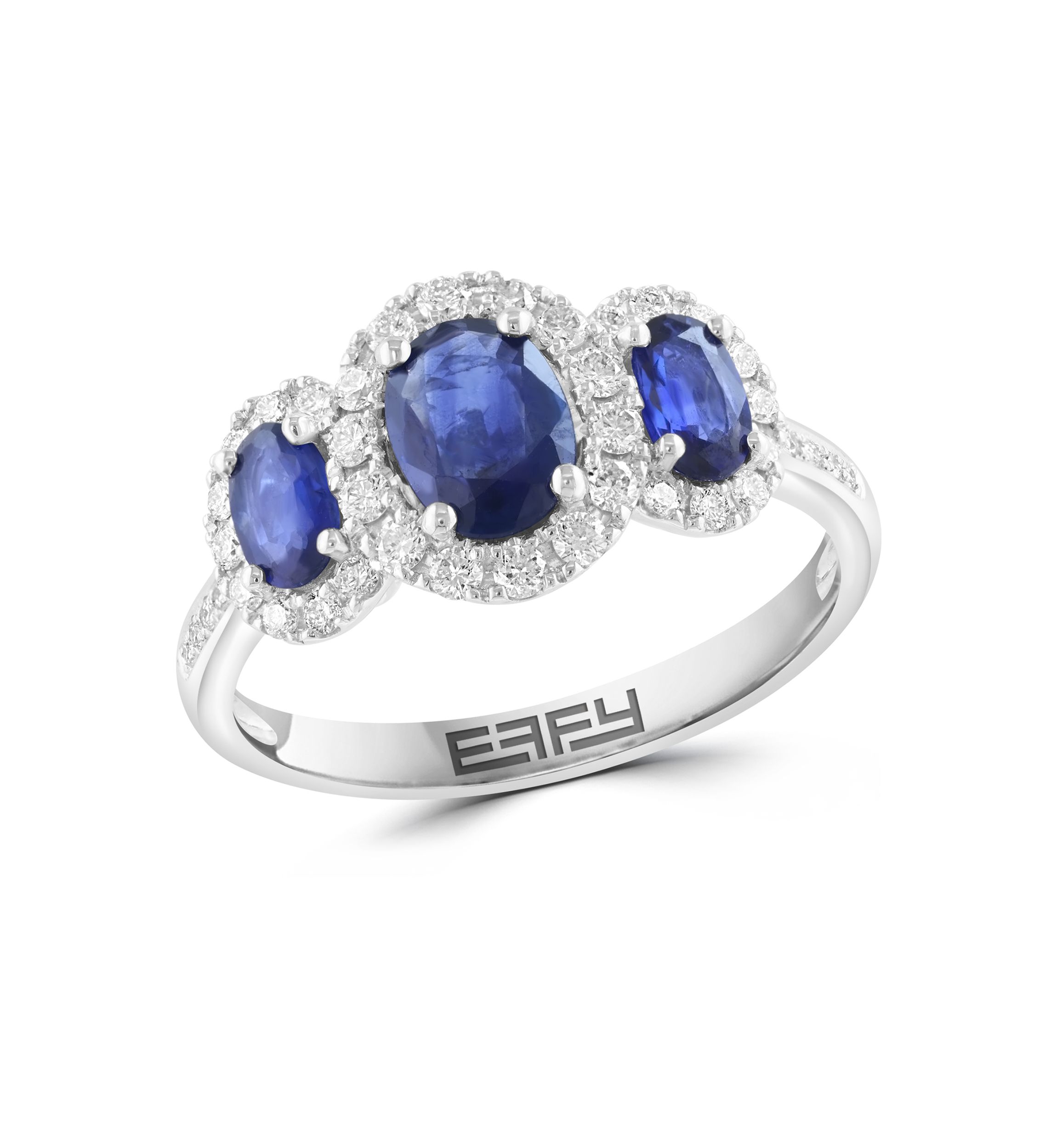 3/8 ct. t.w. Diamond and 1.32 ct. t.w. Sapphire Ring in 14K White Gold 