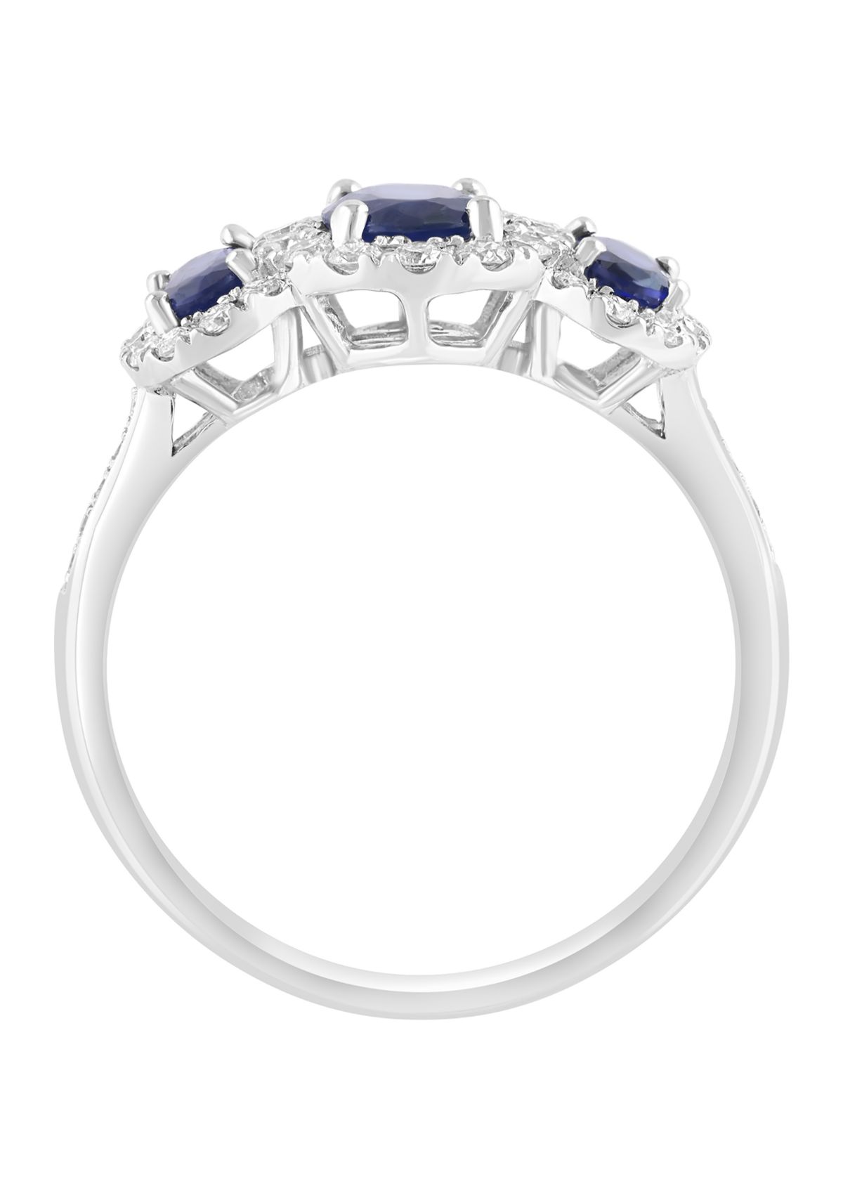 3/8 ct. t.w. Diamond and 1.32 ct. t.w. Sapphire Ring in 14K White Gold 