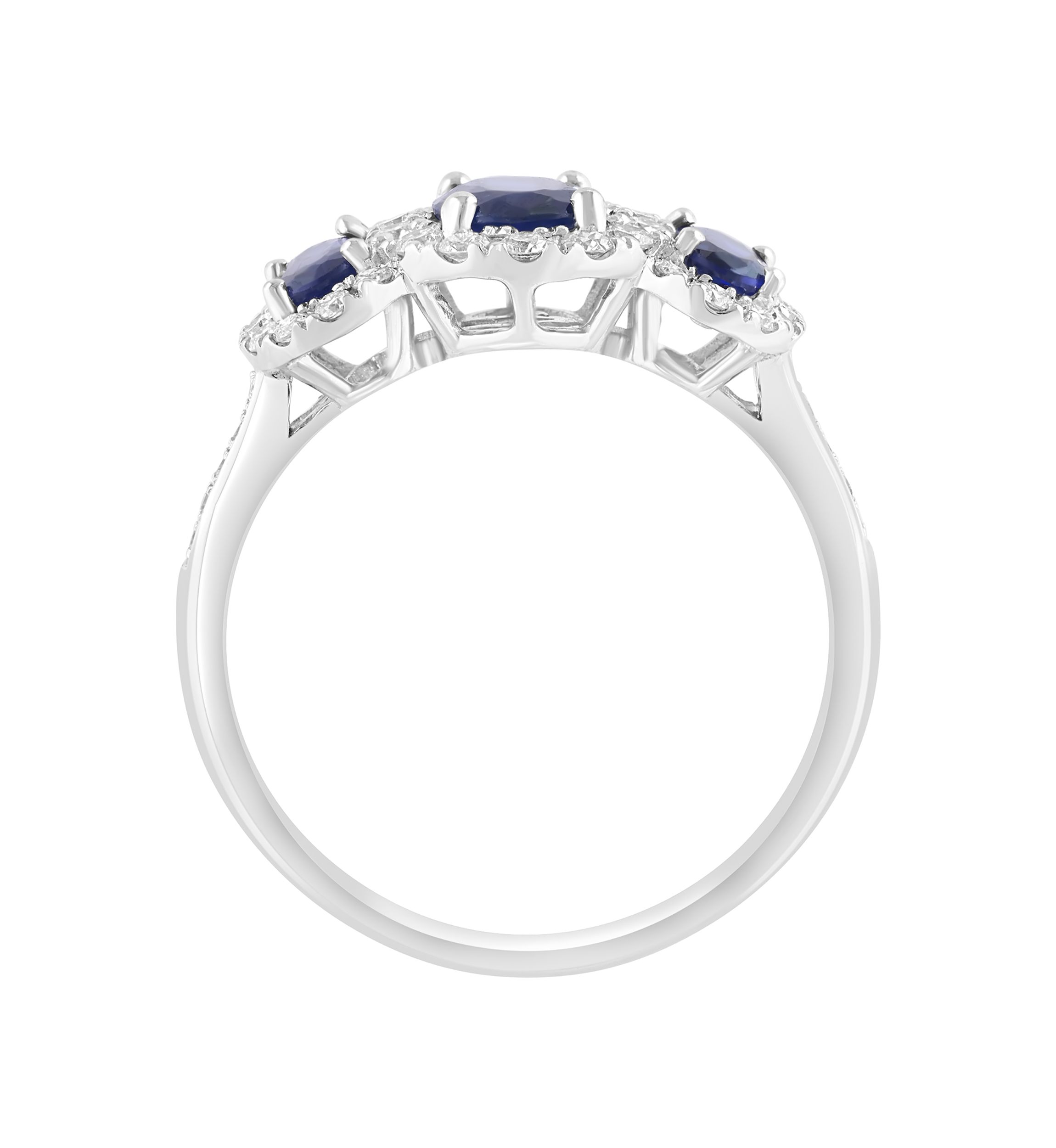 3/8 ct. t.w. Diamond and 1.32 ct. t.w. Sapphire Ring in 14K White Gold 