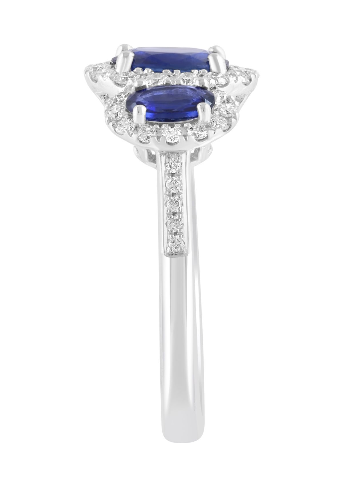 3/8 ct. t.w. Diamond and 1.32 ct. t.w. Sapphire Ring in 14K White Gold 
