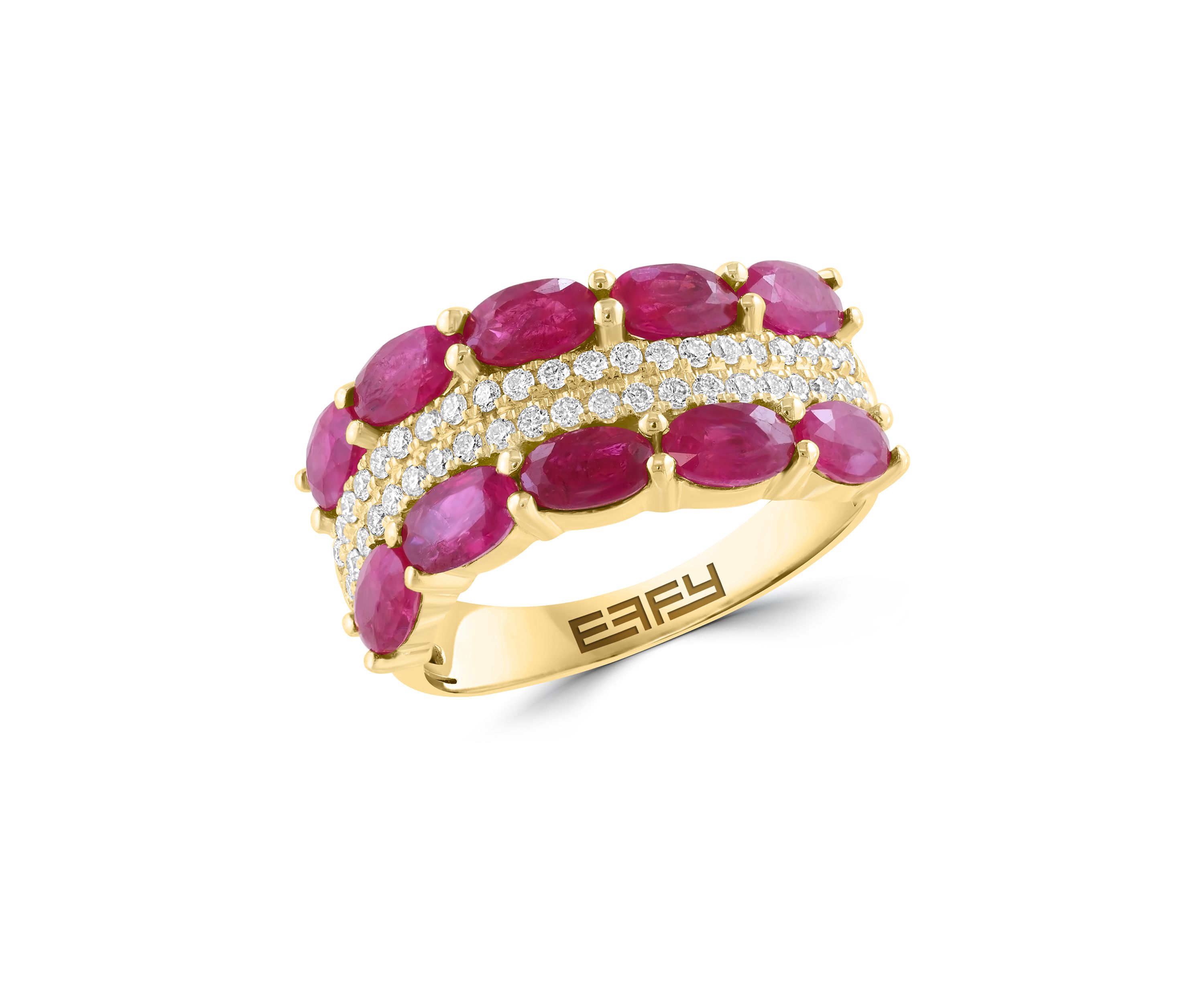 1/3 ct. t.w. Diamond and 2.28 ct. t.w. Ruby Ring in 14K Yellow Gold 