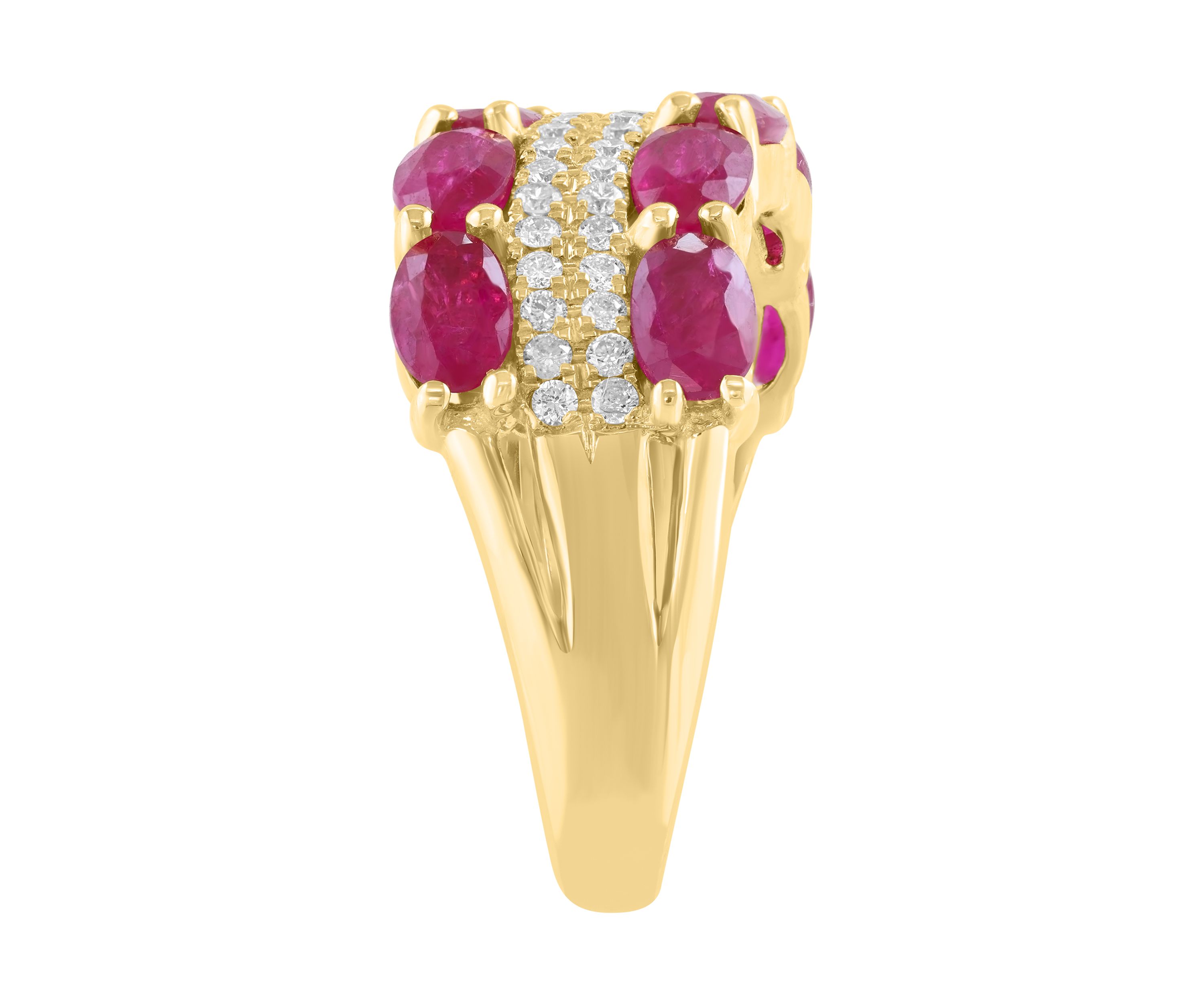 1/3 ct. t.w. Diamond and 2.28 ct. t.w. Ruby Ring in 14K Yellow Gold 