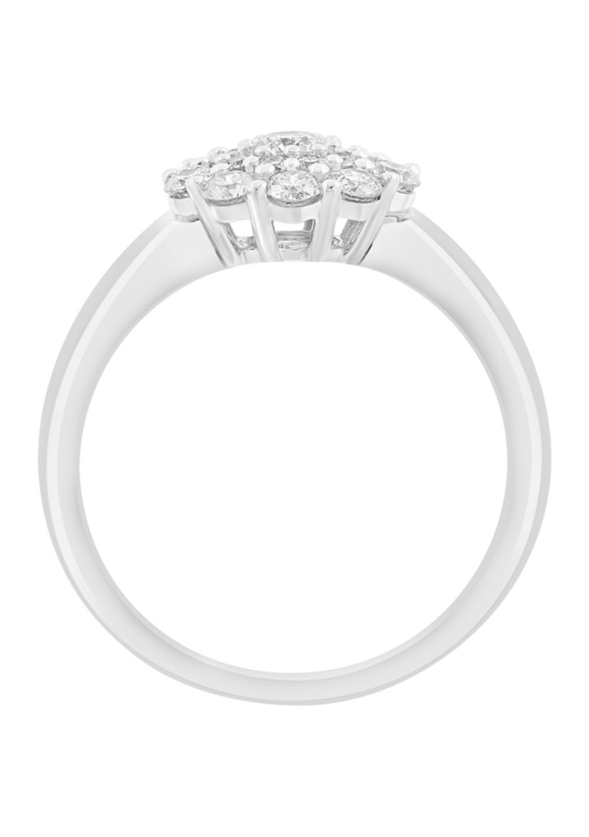 14K White Gold Diamond Ring 