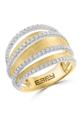 Effy 14K White and Yellow Gold Diamond Ring