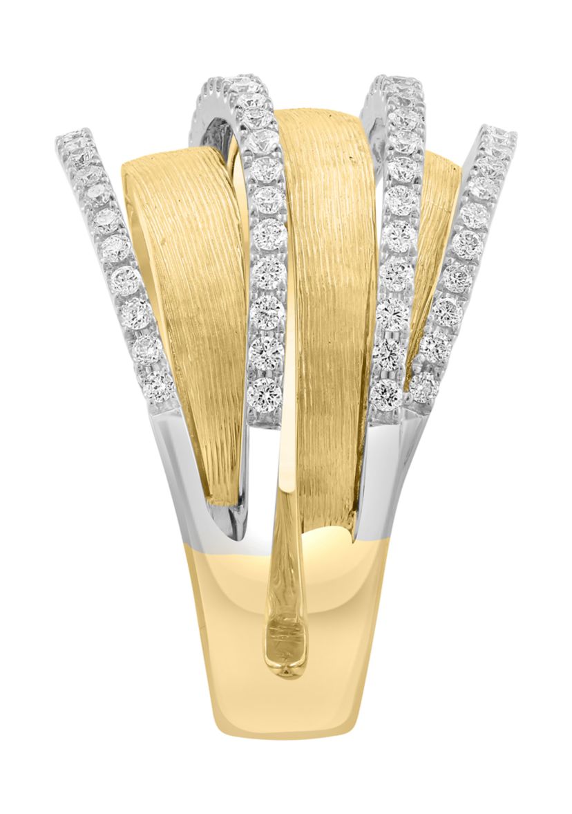 14K White and Yellow Gold Diamond Ring