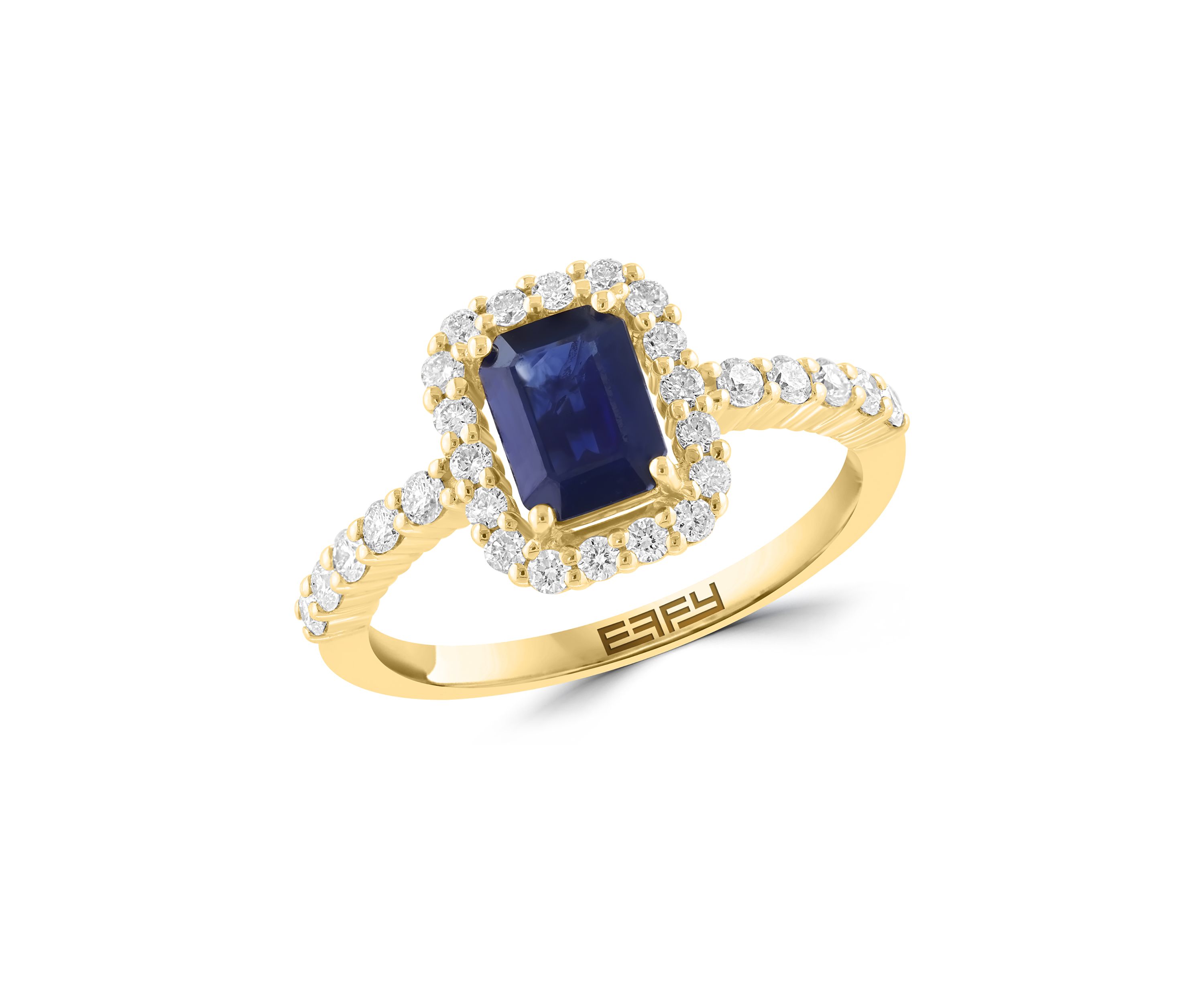 5/8 ct. t.w. Diamond and 1.05 ct. t.w. Sapphire Ring in 14K Yellow Gold 