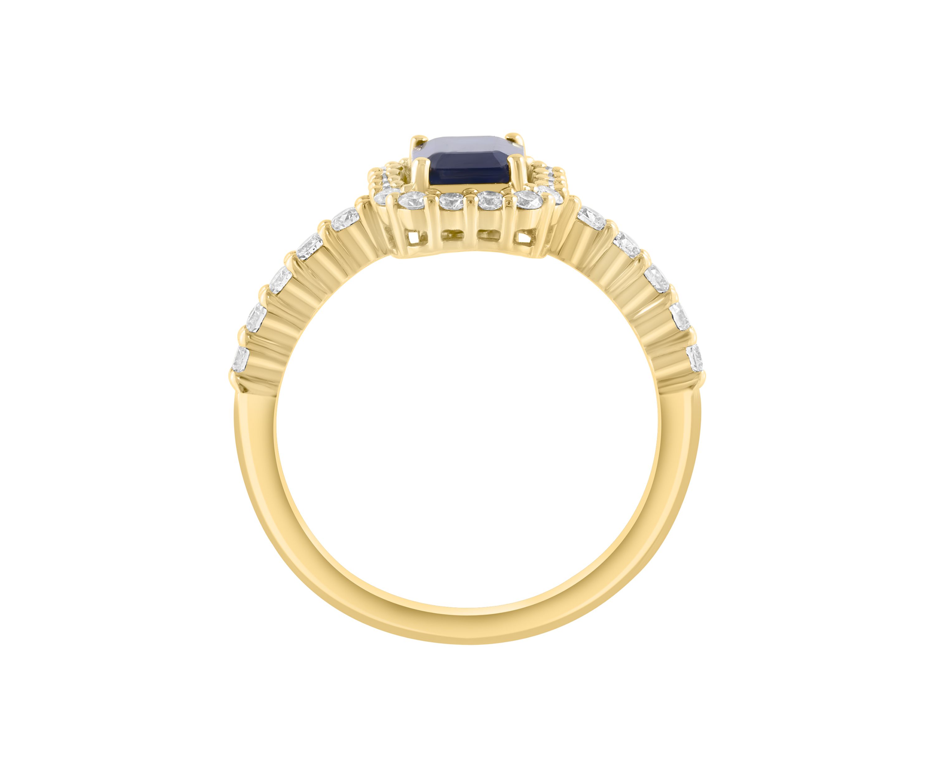 5/8 ct. t.w. Diamond and 1.05 ct. t.w. Sapphire Ring in 14K Yellow Gold 