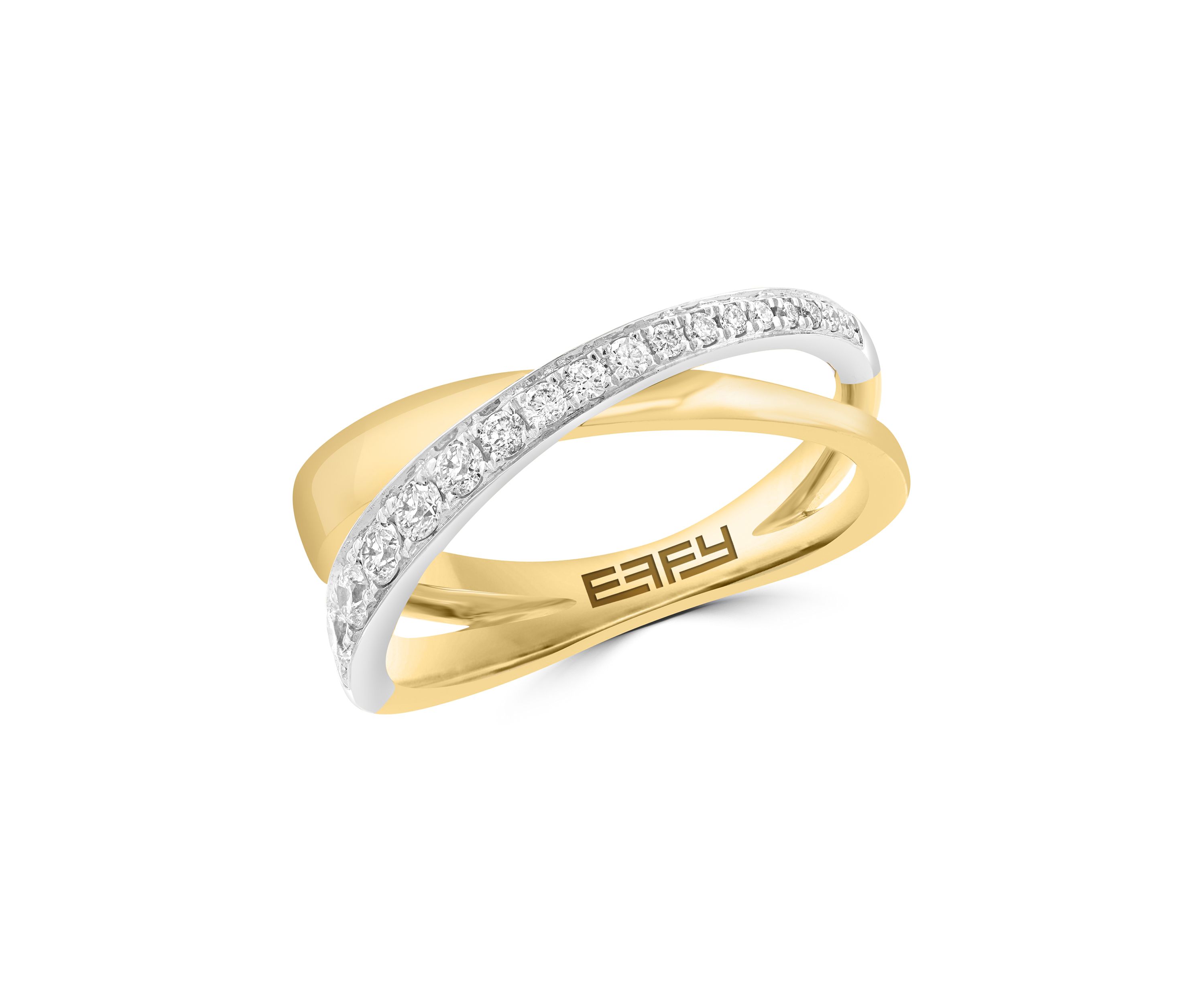 14K White Gold and Yellow Gold Diamond Ring 