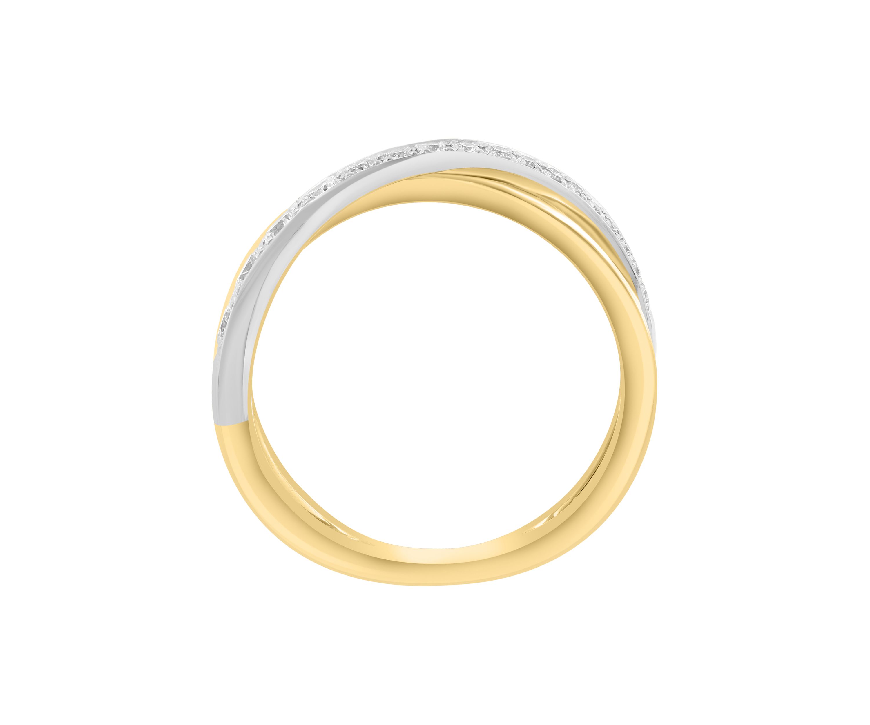 14K White Gold and Yellow Gold Diamond Ring 