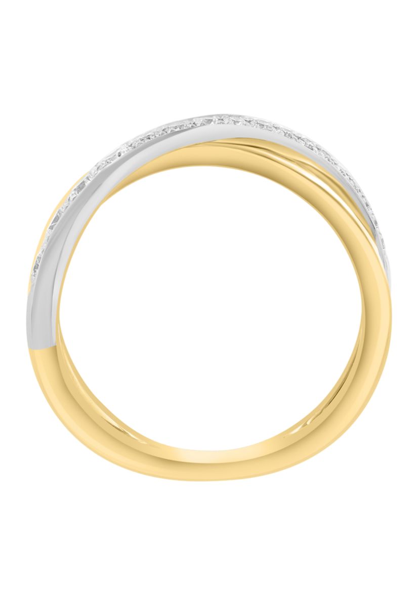 14K White Gold and Yellow Gold Diamond Ring 