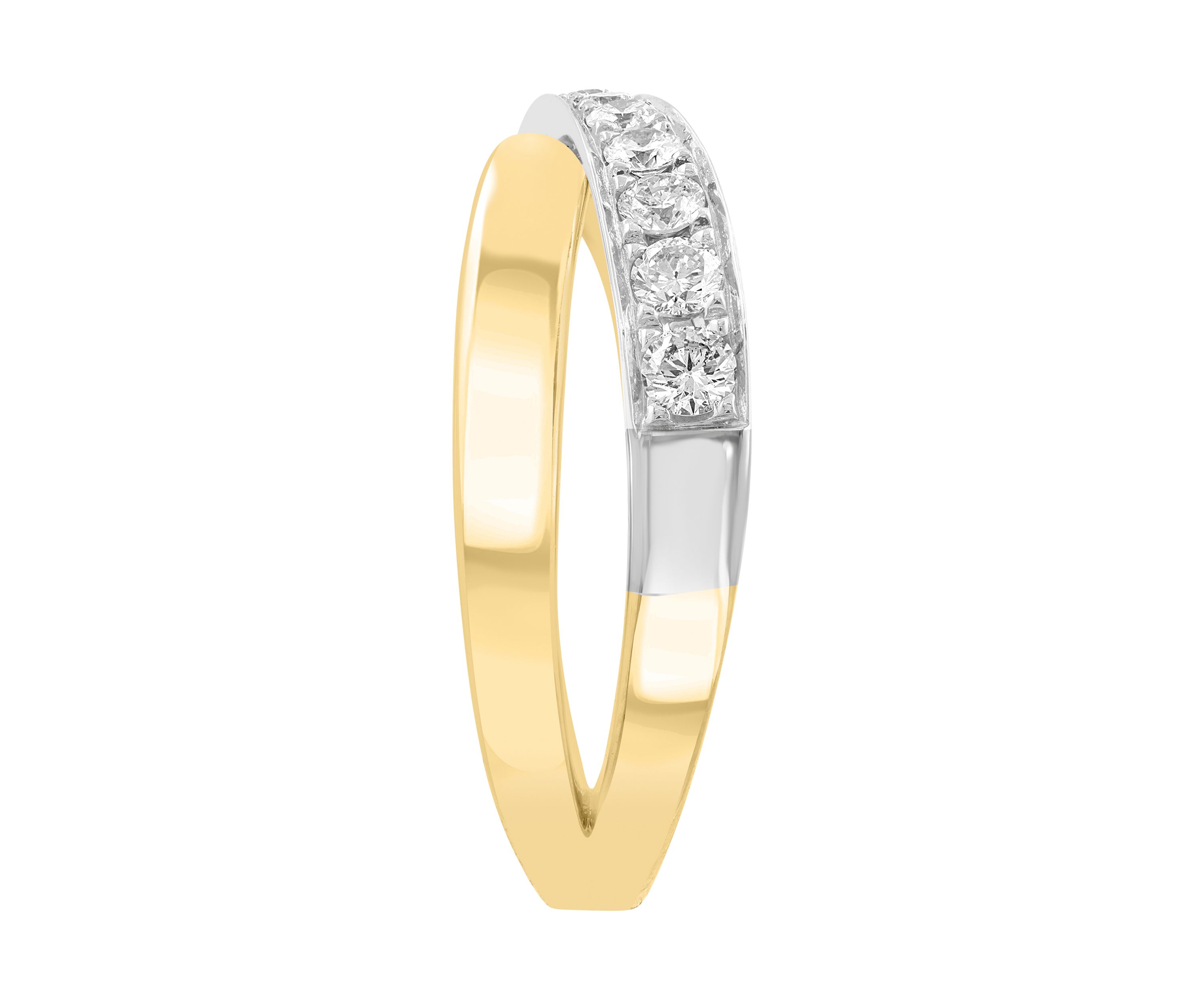 14K White Gold and Yellow Gold Diamond Ring 