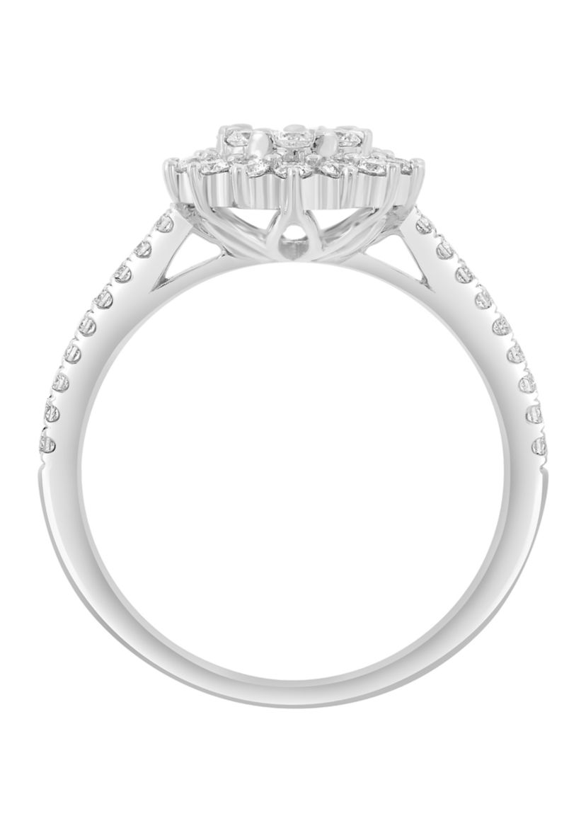 14K White Gold Diamond Ring