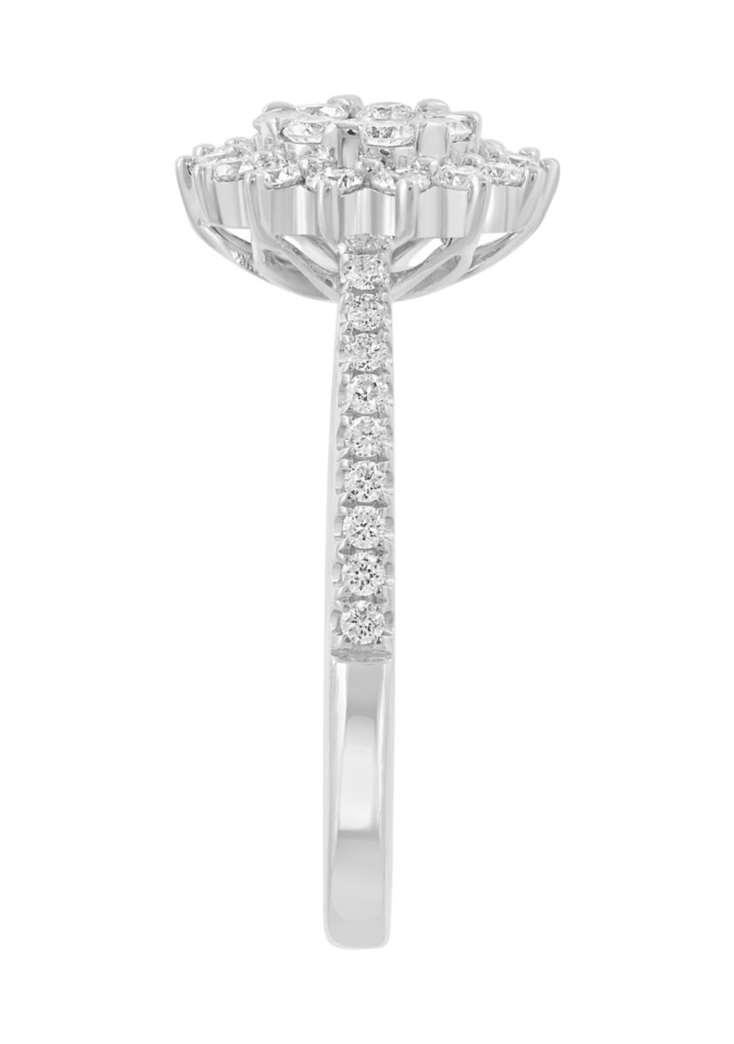 14K White Gold Diamond Ring