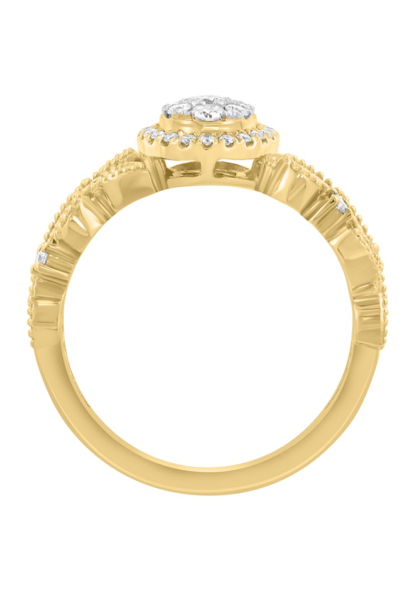 14K Yellow Gold Diamond Ring