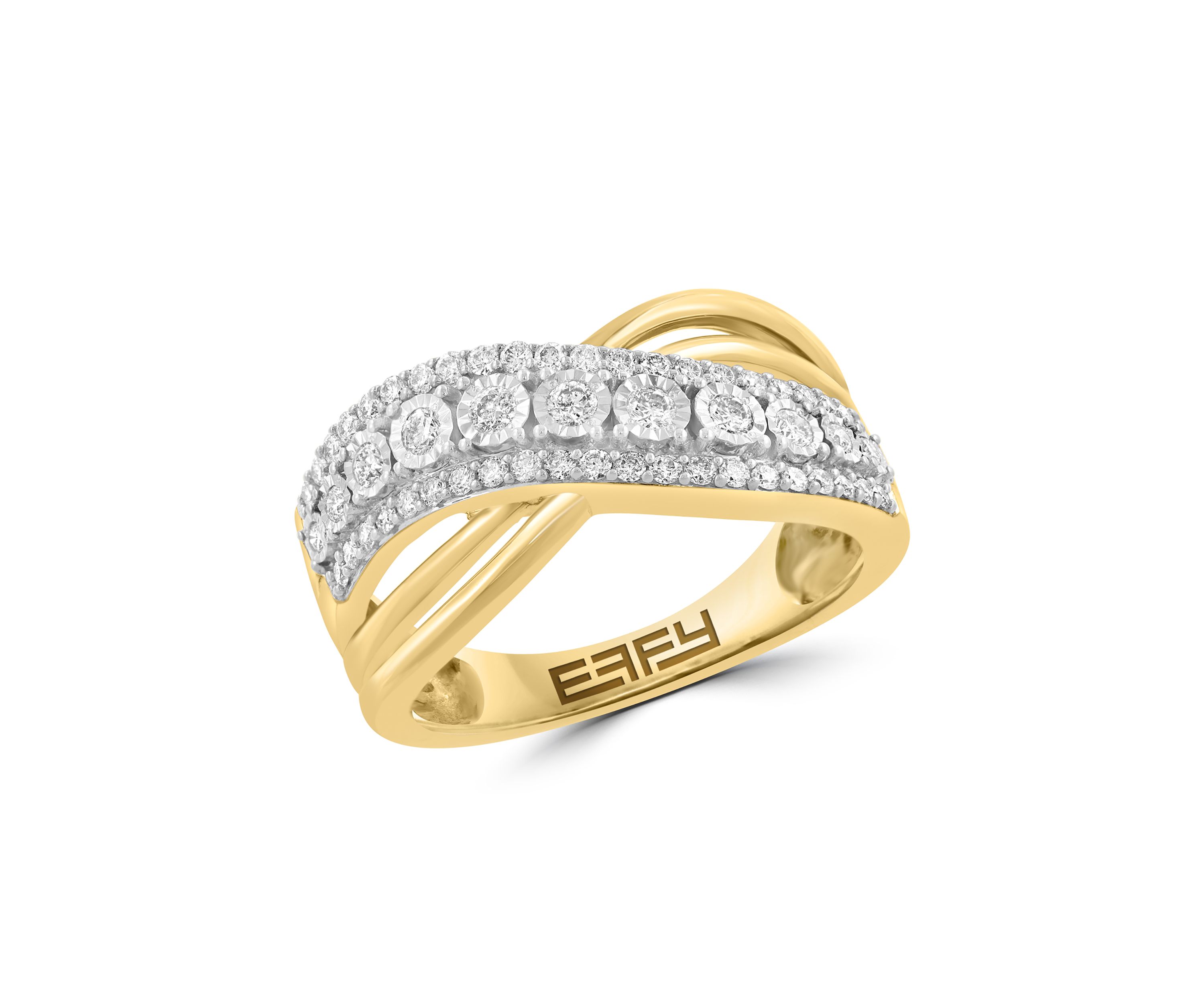 14K White and Yellow Gold Diamond Ring 