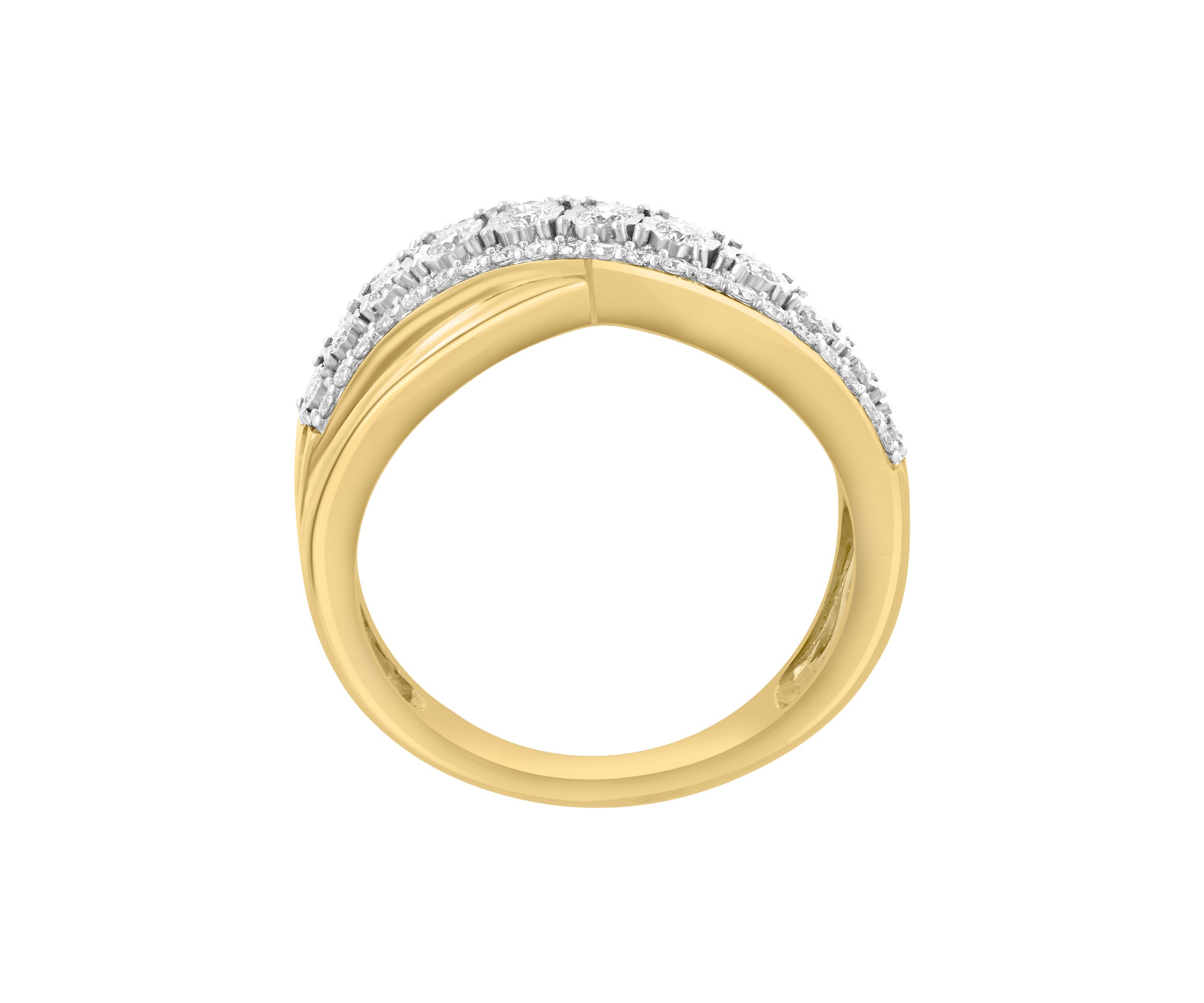 14K White and Yellow Gold Diamond Ring 