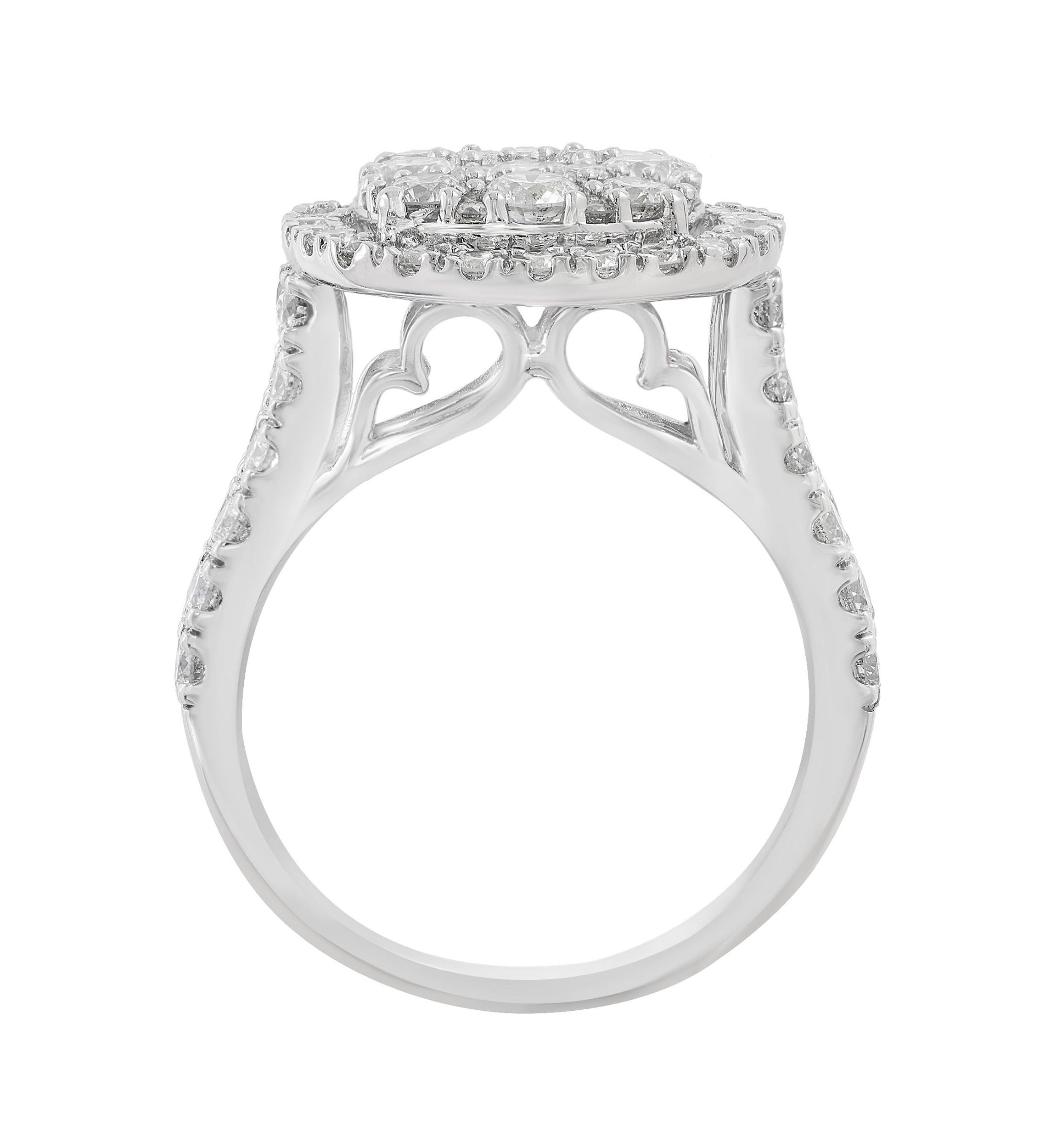14K White Gold Diamond Ring 
