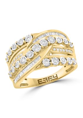 Effy Diamond Ring in 14K White and Yellow Gold