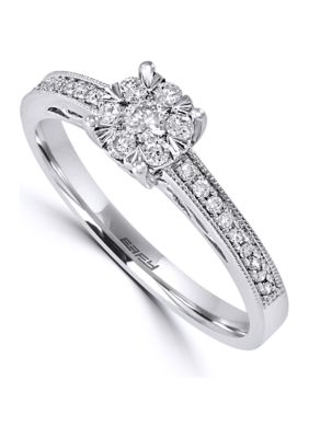 Effy 1/4 Ct. T.w. Diamond Ring In 14K White Gold, 7 -  0607649545611