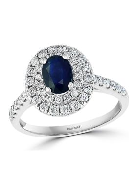 Effy 5/8 Ct. T.w. Diamond And 1 Ct. T.w. Sapphire Ring In 14K White Gold
