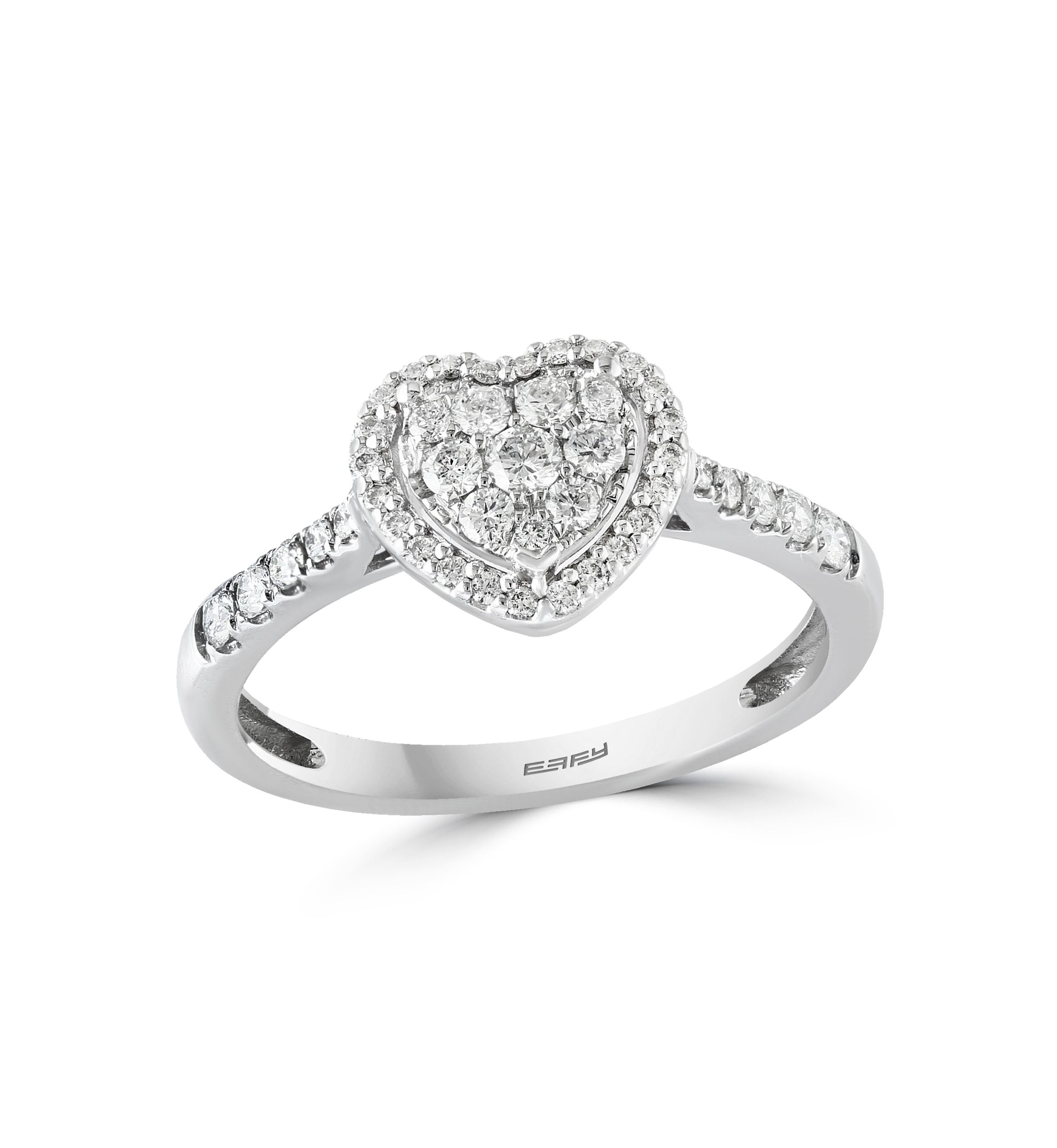 3/8 ct. t.w. Diamond Heart Ring in 14K White Gold 