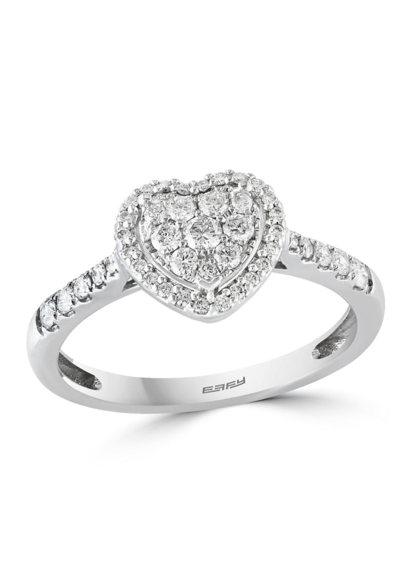 3/8 ct. t.w. Diamond Heart Ring in 14K White Gold 