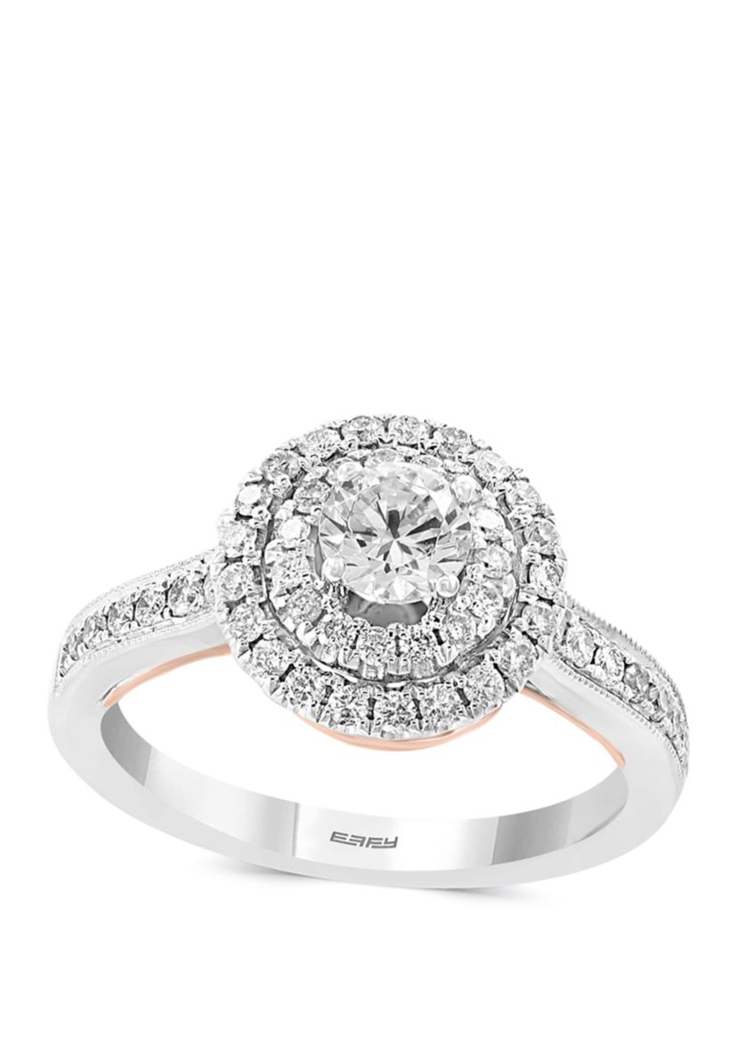 1 ct. t.w. Diamond Ring with Infinity Symbol in 14k White and Rose Gold                                                                                                 