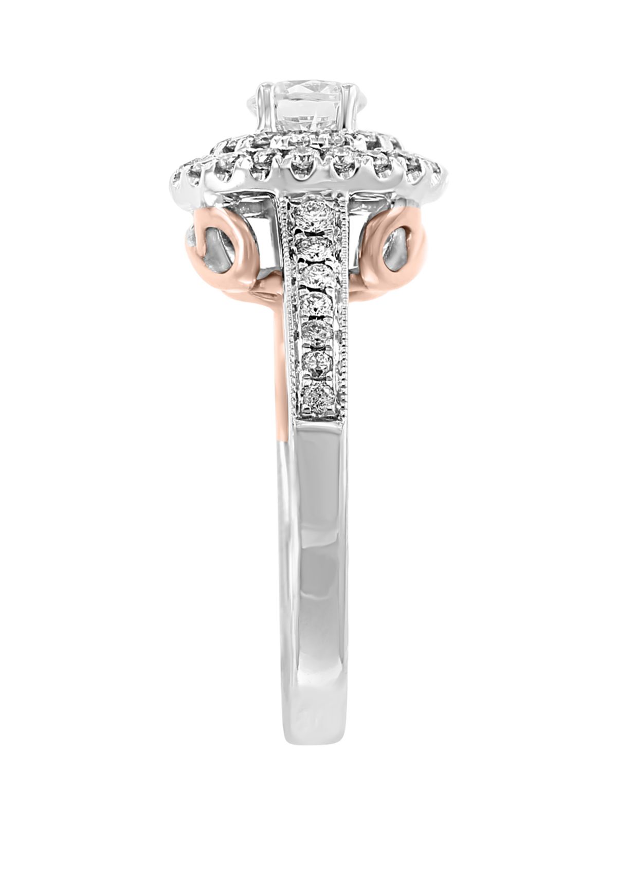 1 ct. t.w. Diamond Ring with Infinity Symbol in 14k White and Rose Gold                                                                                                 