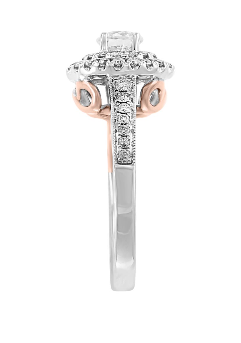 1 ct. t.w. Diamond Ring with Infinity Symbol in 14k White and Rose Gold                                                                                                 