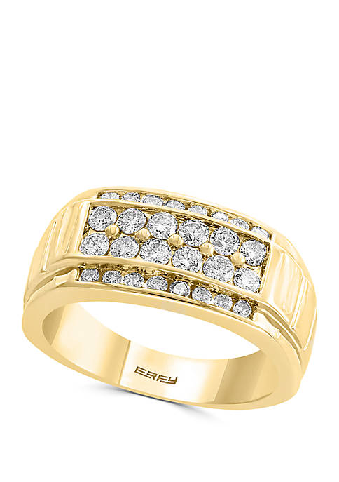 belk.com | Effy® Men's 7/8 ct. t.w. Diamond Band Ring in 14k Yellow Gold