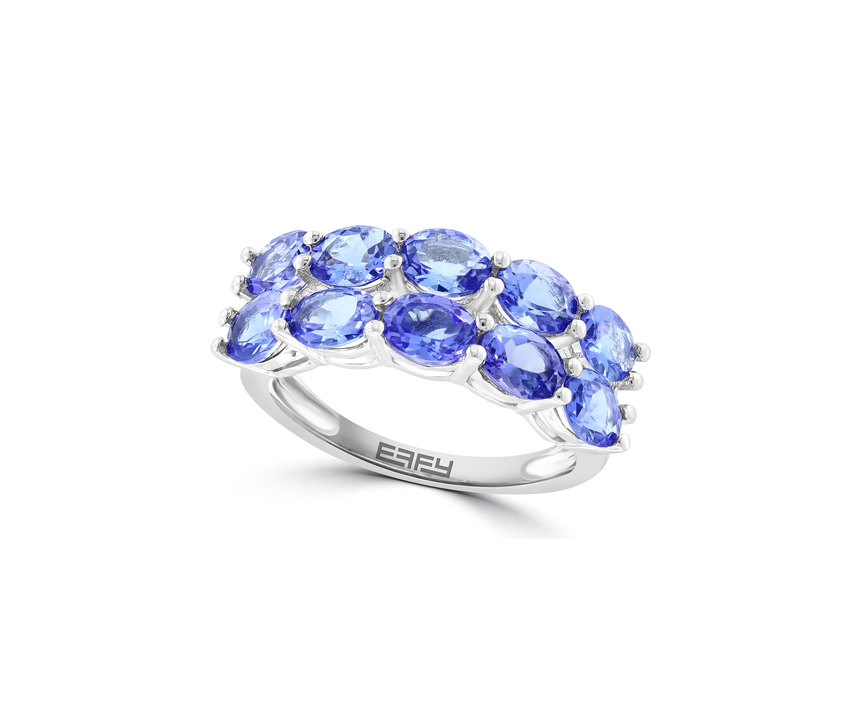 2.66 ct. t.w. Tanzanite Double Row Band Ring in Sterling Silver