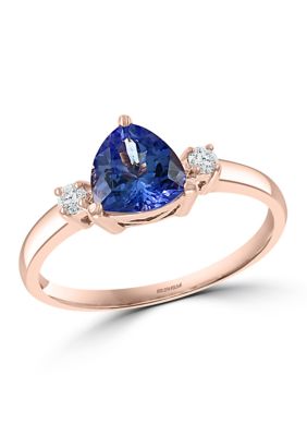 Effy 14K Rose Gold Diamond, Tanzanite Ring
