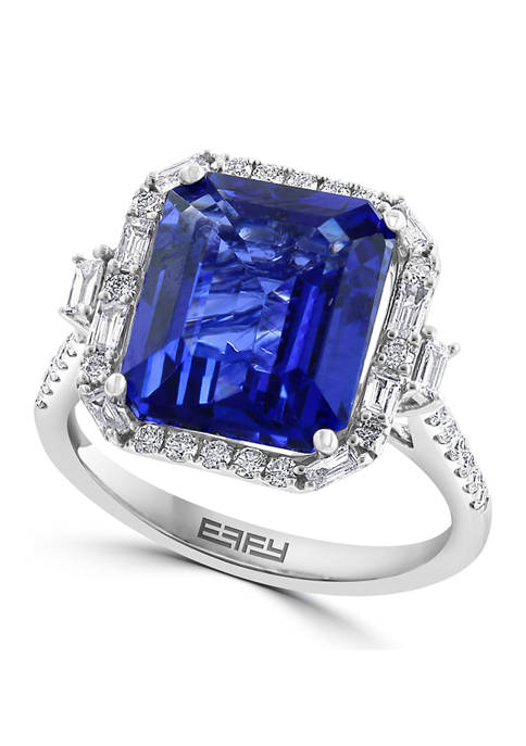 Effy® 14K White Gold Diamond and Tanzanite Ring