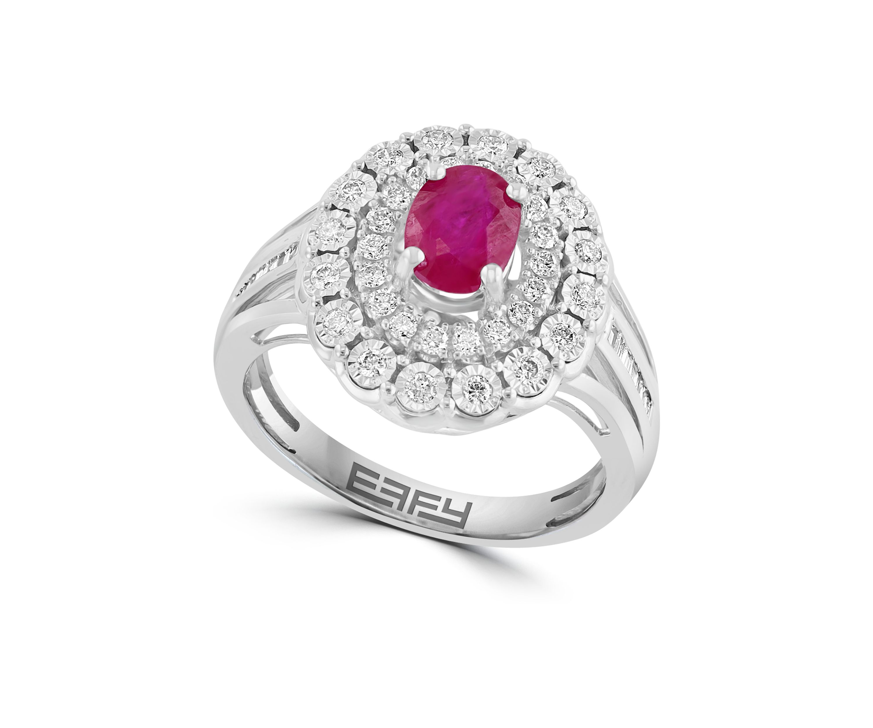 3/8 ct. t.w. Diamond and Ruby Ring in Sterling Silver
