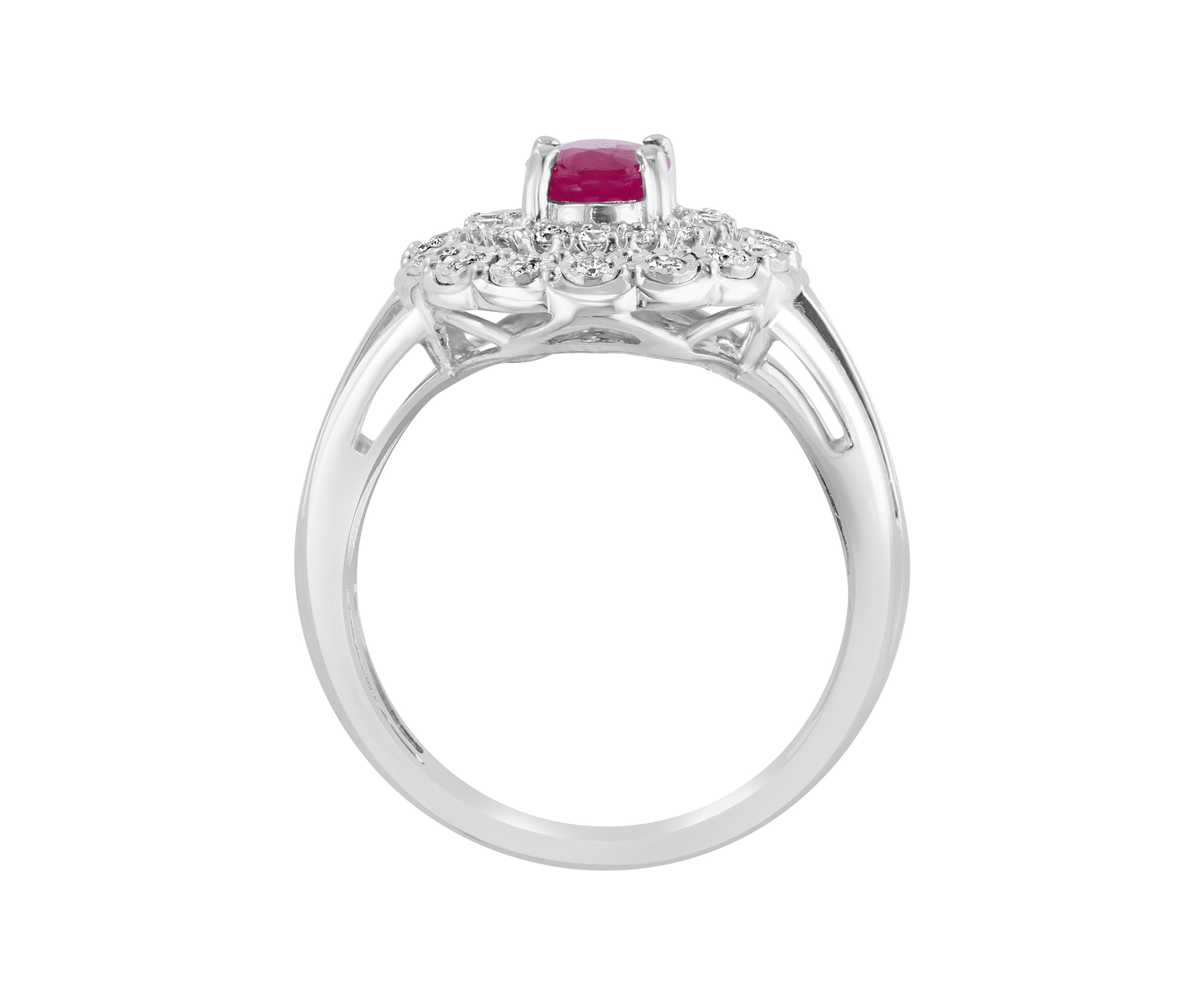 3/8 ct. t.w. Diamond and Ruby Ring in Sterling Silver