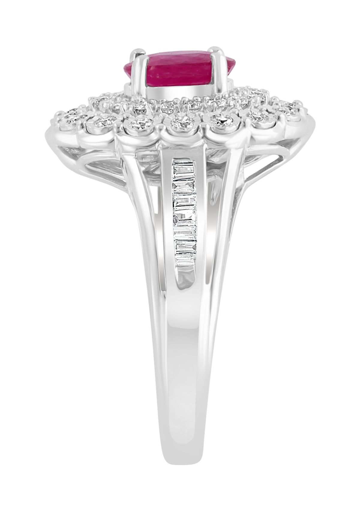 3/8 ct. t.w. Diamond and Ruby Ring in Sterling Silver