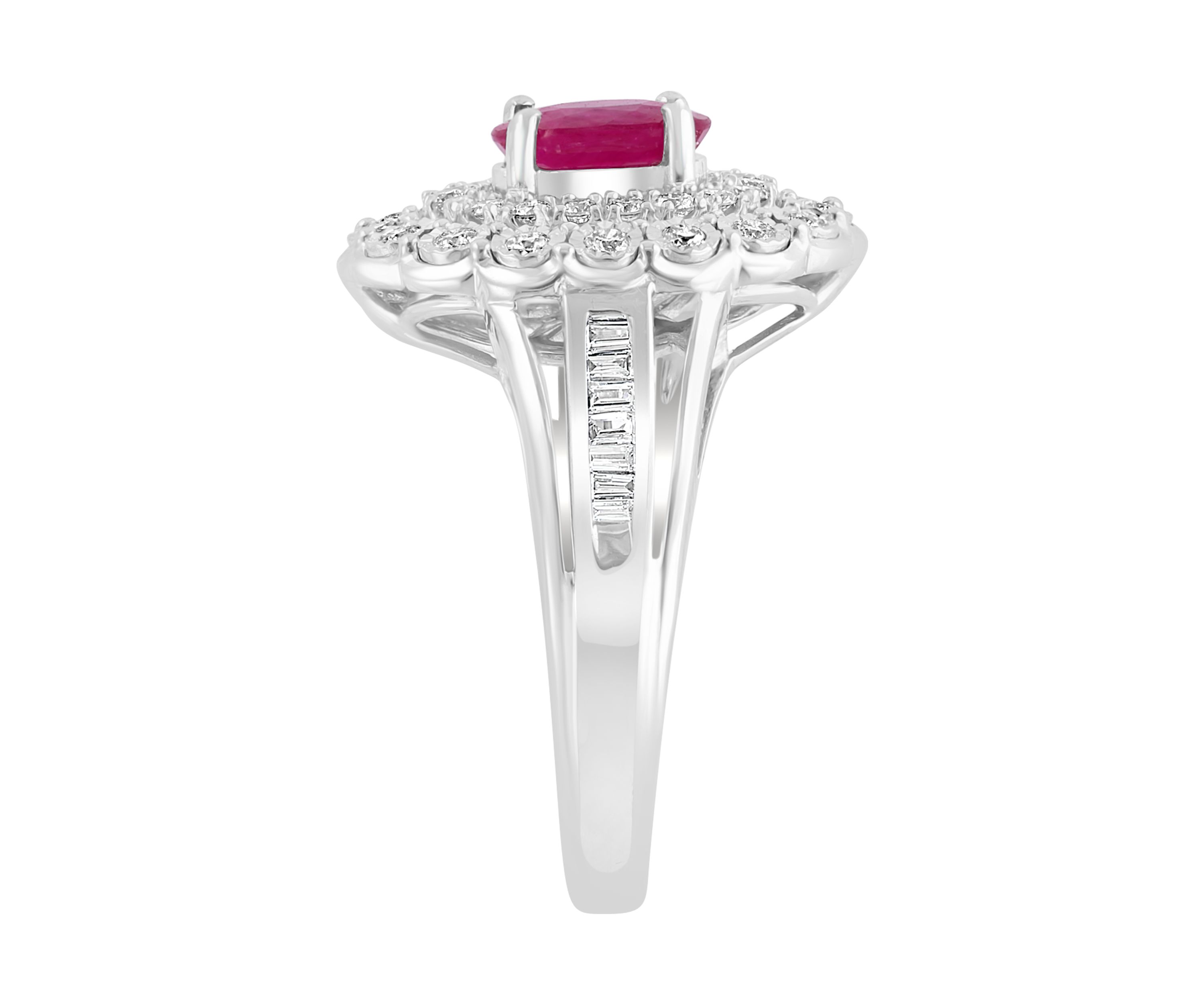 3/8 ct. t.w. Diamond and Ruby Ring in Sterling Silver