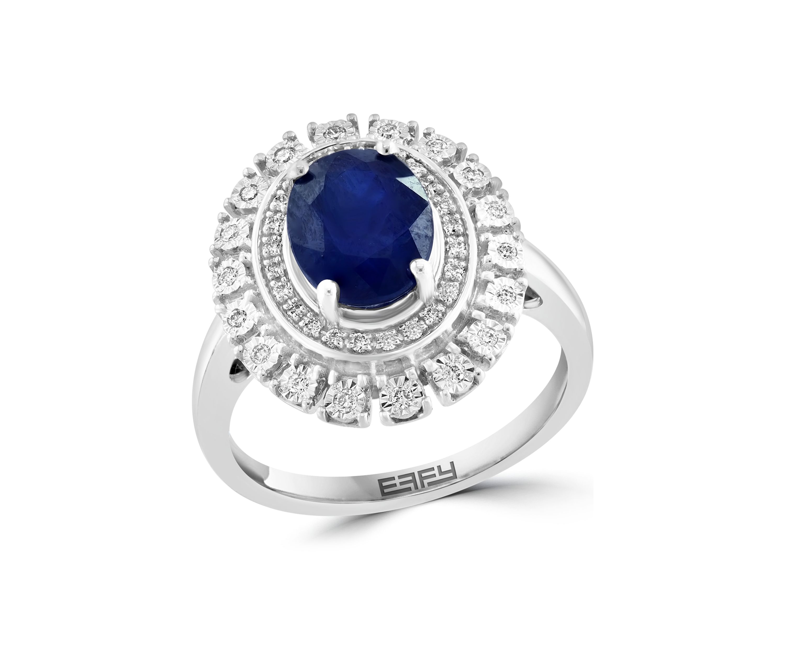 1/5 ct. t.w. Diamond and Sapphire Ring in 14K White Gold