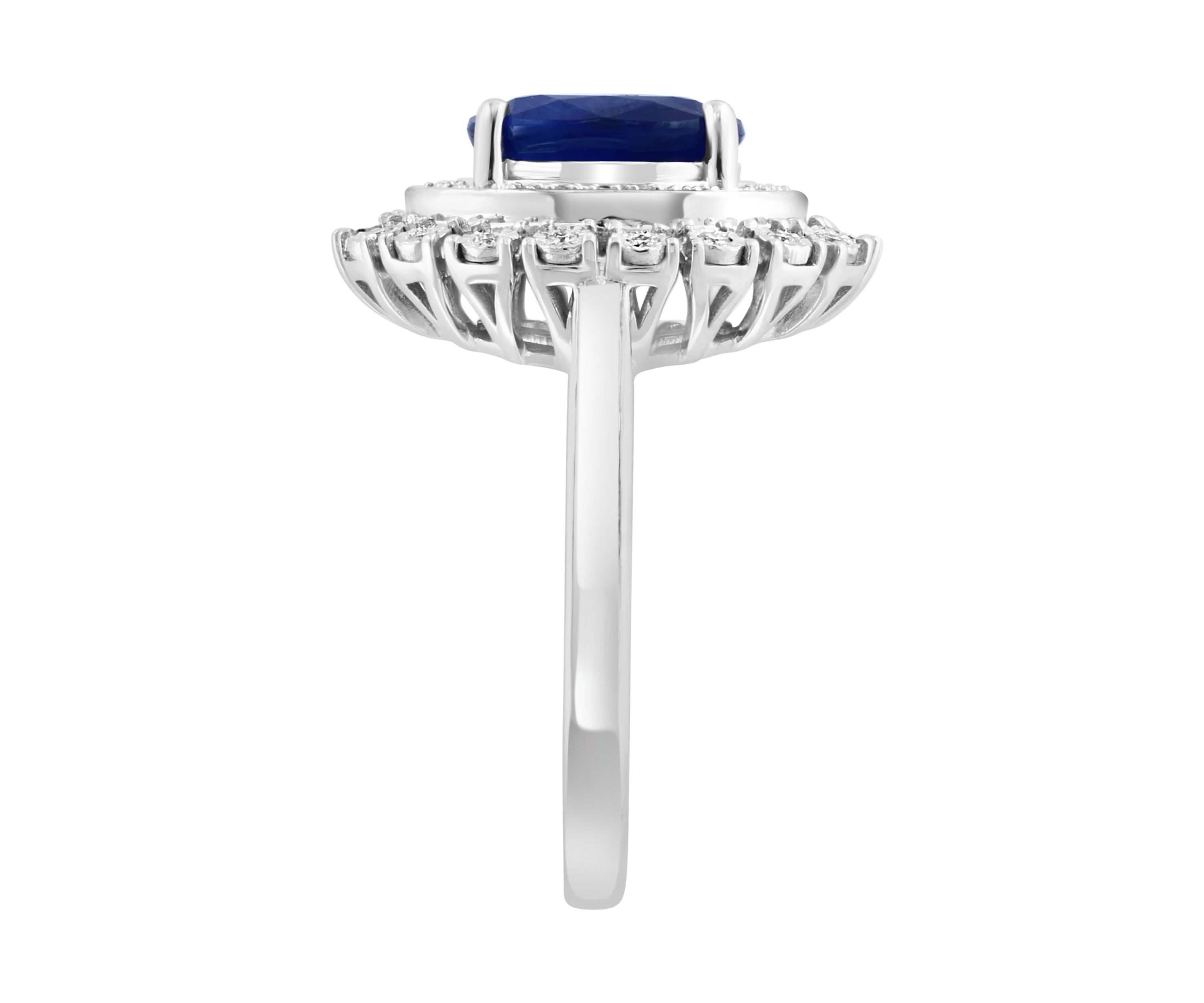 1/5 ct. t.w. Diamond and Sapphire Ring in 14K White Gold