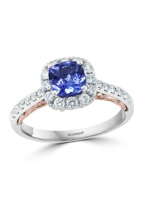 Effy 1/2 Ct. T.w. Diamond And 1 Ct. T.w. Tanzanite Ring In 14K Two Tone Gold
