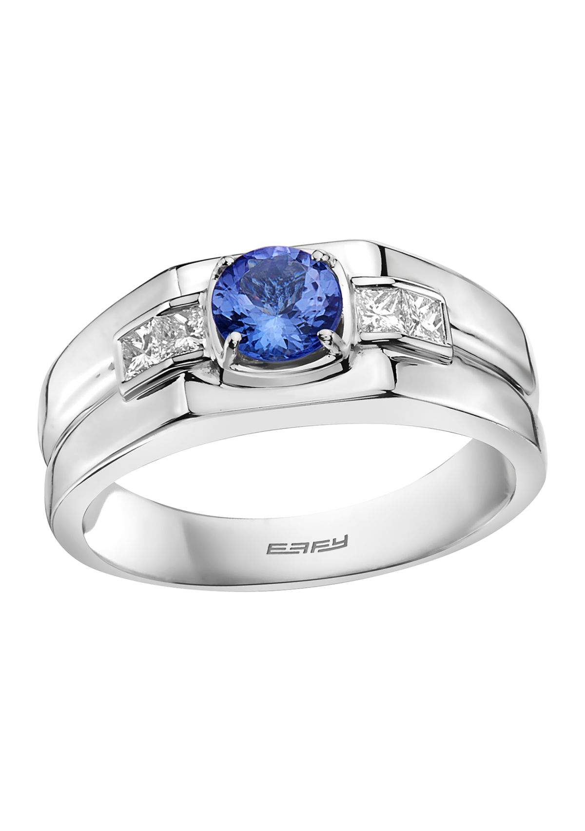 Mens 1/3 ct. t.w. and 3/4 ct. t.w. Tanzanite Ring in 14K White Gold