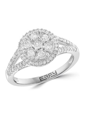 Effy Sterling Silver Diamond Ring, 7