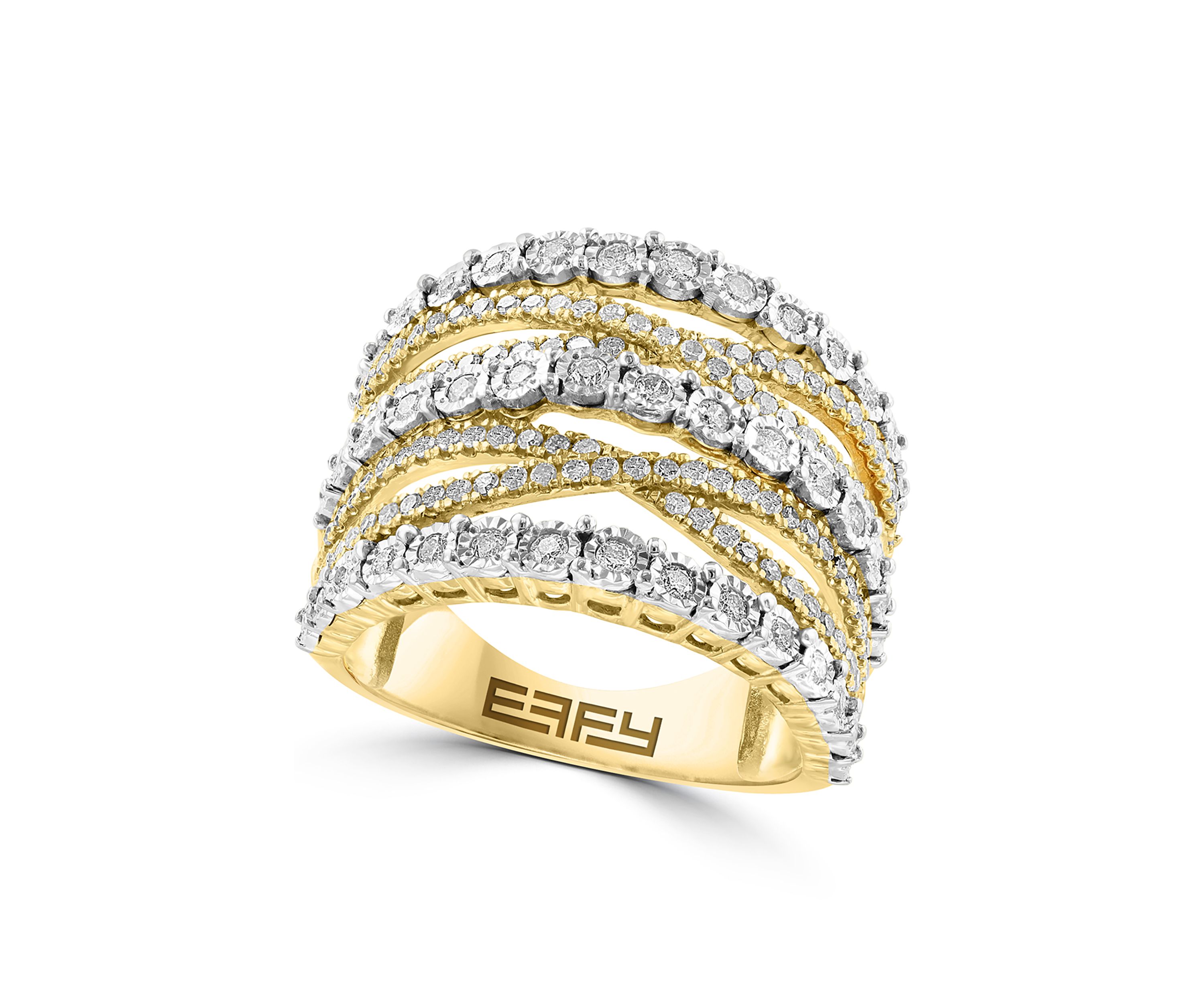 Sterling Silver/14K Gold-Plated Diamond Ring 