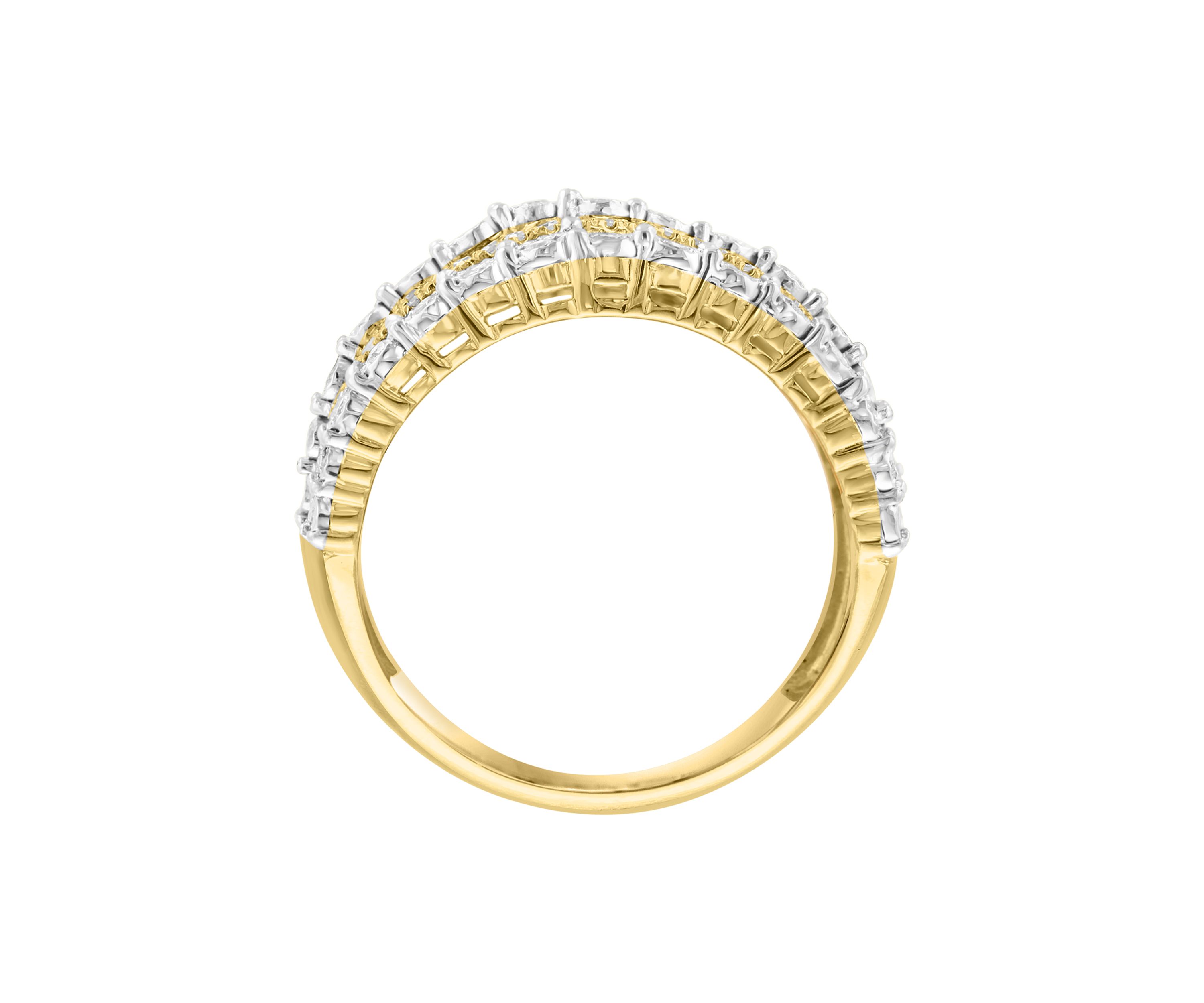 Sterling Silver/14K Gold-Plated Diamond Ring 
